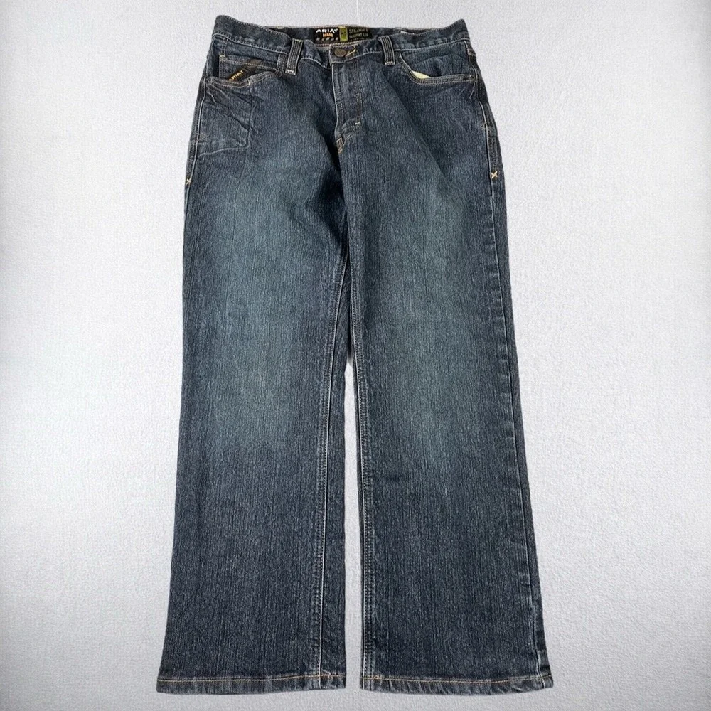 Ariat Rebar M5 Jeans Mens 34x30 Blue Straight Leg Denim Workwear Pants